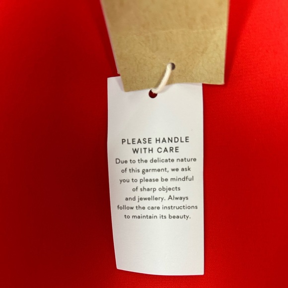 EVERNEW - Charlotte Red Puff Sleeve Pleated Midi Dress - Picture 9 of 14